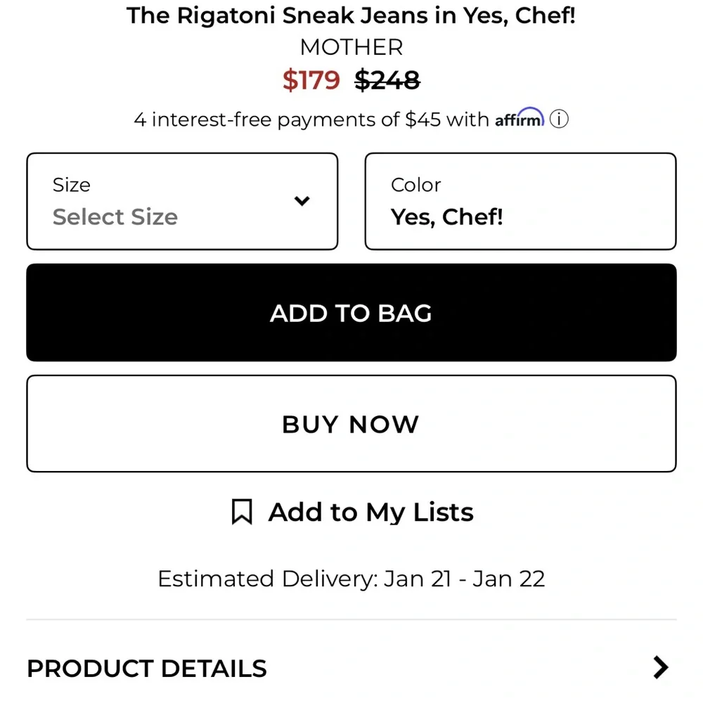 MOTHER DENIM - Mother Jeans, The Rigatoni Sneak Jeans in Yes, Chef! Size 29 - Picture 12 of 12